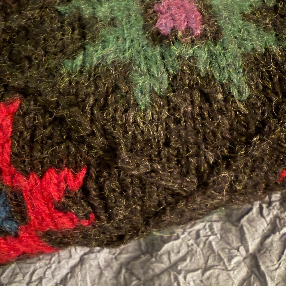 Woolrich Dark Green Star Pattern Knit Sweater with Red Accent women’s medium - Picture 4 of 4